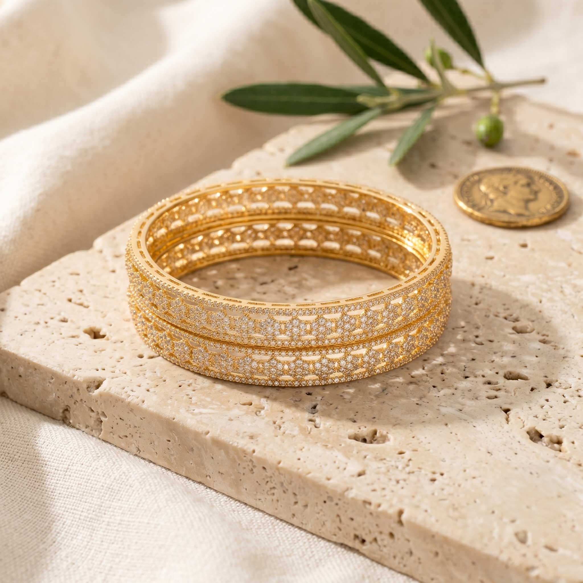 Sparkling AD Bangles alternate angle - Avalna